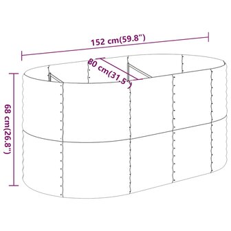 Plantenbak 152x80x68 cm gegalvaniseerd staal groen