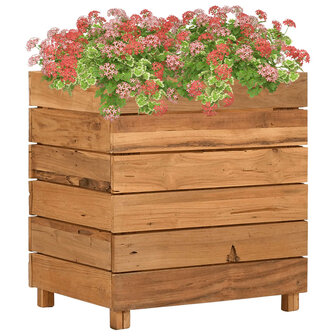 Plantenbak verhoogd 50x40x55 cm gerecycled teakhout en staal