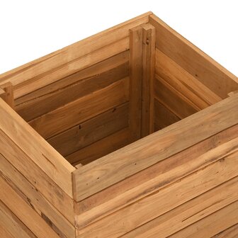 Plantenbak verhoogd 50x40x55 cm gerecycled teakhout en staal