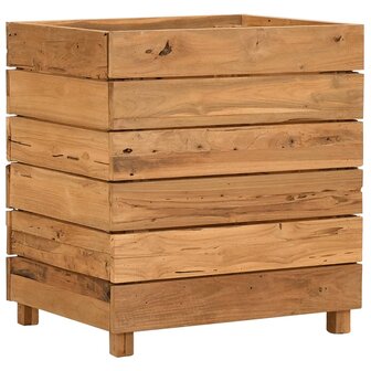 Plantenbak verhoogd 50x40x55 cm gerecycled teakhout en staal