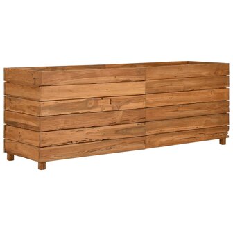 Plantenbak verhoogd 150x40x55 cm gerecycled teakhout en staal