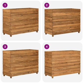 Plantenbak verhoogd 100x40x72 cm gerecycled teakhout en staal