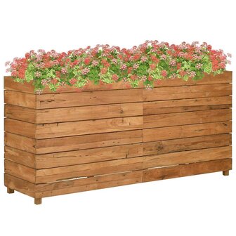 Plantenbak verhoogd 150x40x72 cm gerecycled teakhout en staal