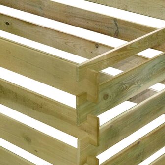 Compostbak met latten ge&iuml;mpregneerd grenenhout 180x90x90 cm