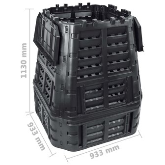 Compostbak 740 L 93,3x93,3x113 cm zwart