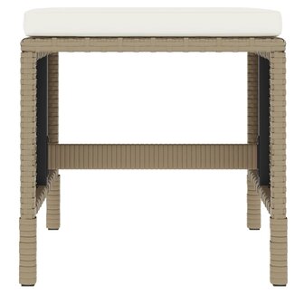 6-delige Tuinset met kussens poly rattan beige