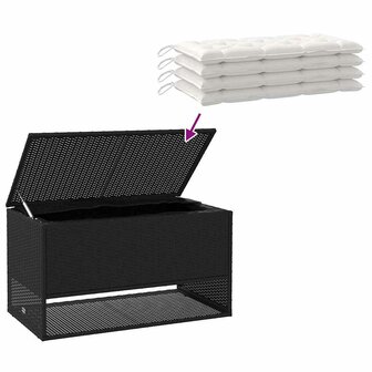 Opbergbox voor buiten 100x55x55,5 cm poly rattan zwart