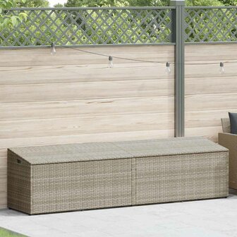 Tuinbox 220x50x58 cm poly rattan lichtgrijs