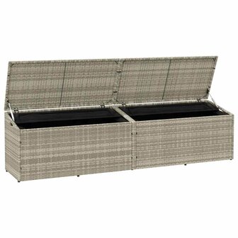 Tuinbox 220x50x58 cm poly rattan lichtgrijs