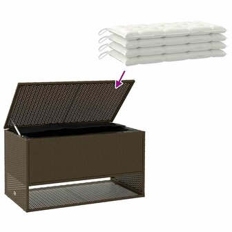 Opbergbox voor buiten 100x55x55,5 cm poly rattan bruin
