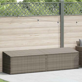 Tuinbox 220x50x58 cm poly rattan grijs