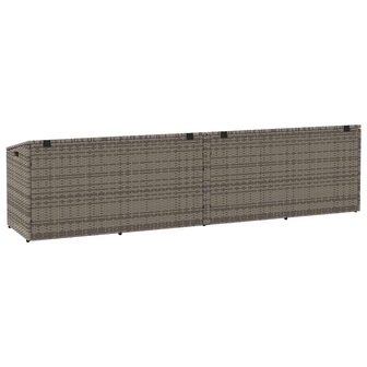 Tuinbox 220x50x58 cm poly rattan grijs