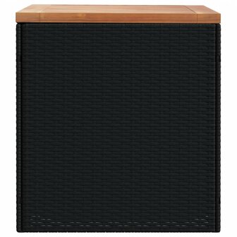 Tuinbox 110x50x54 cm poly rattan en acaciahout zwart