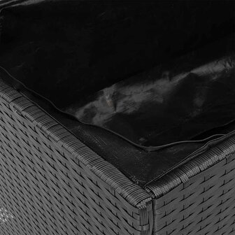 Tuinbox 110x50x54 cm poly rattan en acaciahout zwart