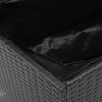 Tuinbox 110x55x63 cm poly rattan en acaciahout zwart