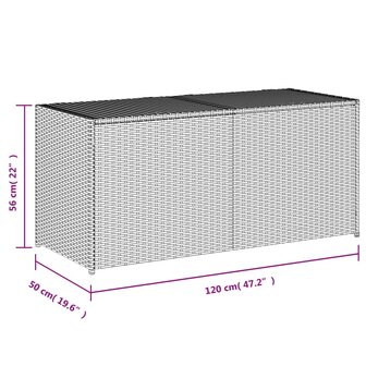Tuinbox 283 L poly rattan grijs