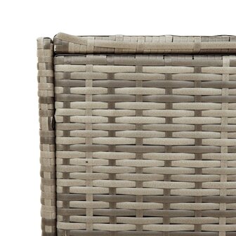Tuinbox met wielen 283 L poly rattan grijs