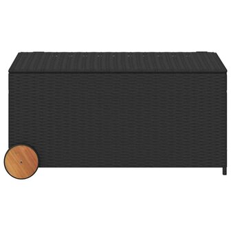 Tuinbox met wielen 190 L poly rattan zwart