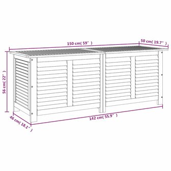 Tuinbox met jaloezie&euml;n 150x50x56 cm massief acaciahout