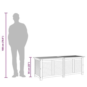 Tuinbox met jaloezie&euml;n 150x50x56 cm massief acaciahout