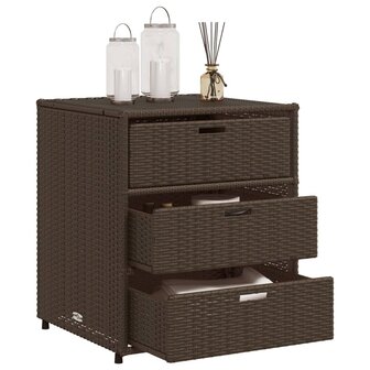 Tuinkast 55x59x69 cm poly rattan bruin