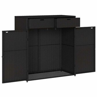 Tuinkast 105x55x113 cm poly rattan zwart