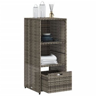 Tuinkast 50x55x115 cm poly rattan grijs