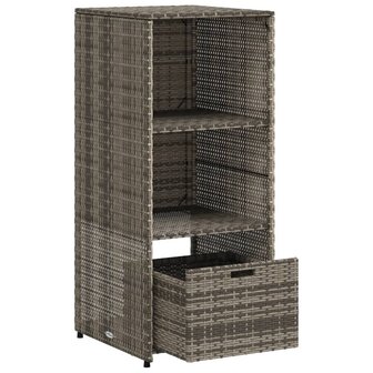 Tuinkast 50x55x115 cm poly rattan grijs