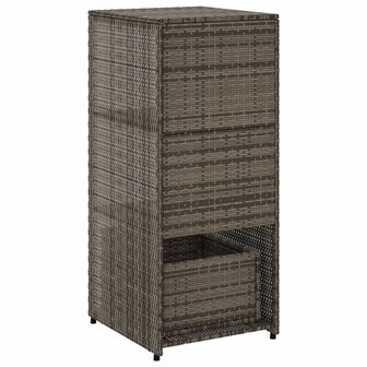 Tuinkast 50x55x115 cm poly rattan grijs