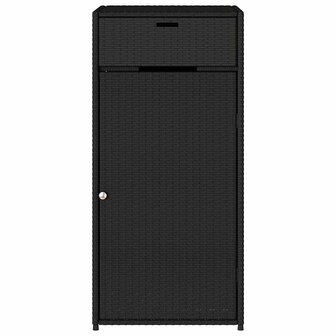 Tuinkast 55x55x111 cm poly rattan zwart