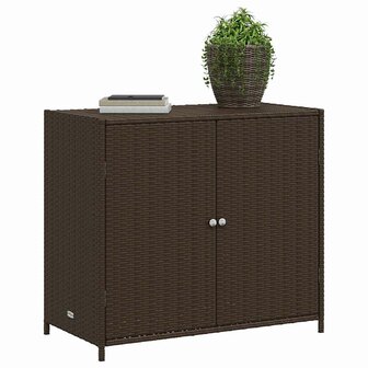 Tuinkast 83x45x76 cm poly rattan bruin