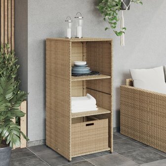 Tuinkast 50x55x115 cm poly rattan beige