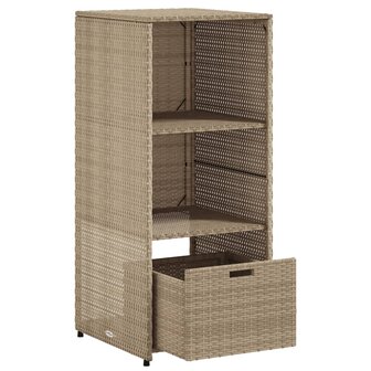 Tuinkast 50x55x115 cm poly rattan beige