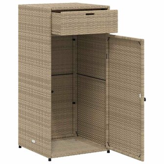 Tuinkast 55x55x111 cm poly rattan beige