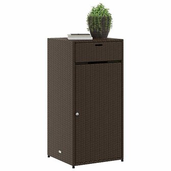 Tuinkast 55x55x111 cm poly rattan bruin