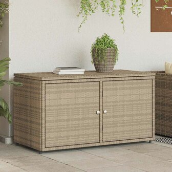 Tuinkast 110x55x60,5 cm poly rattan beige