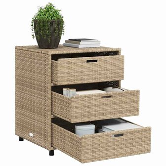 Tuinkast 55x59x69 cm poly rattan beige