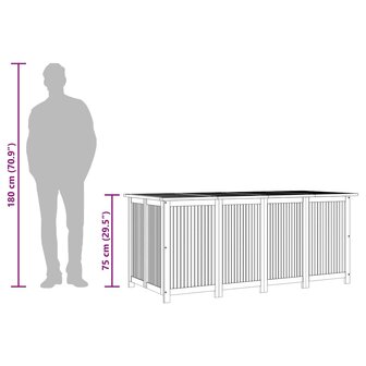 Tuinbox 175x80x75 cm massief acaciahout