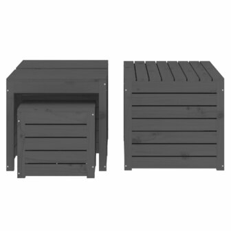 4-delige Tuinboxset massief grenenhout grijs