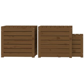 3-delige Tuinboxset massief grenenhout honingbruin
