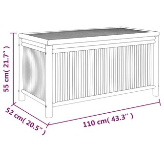 Tuinbox 110x52x55 cm bamboe