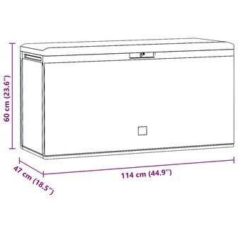 Tuinbox 114x47x60 cm antraciet