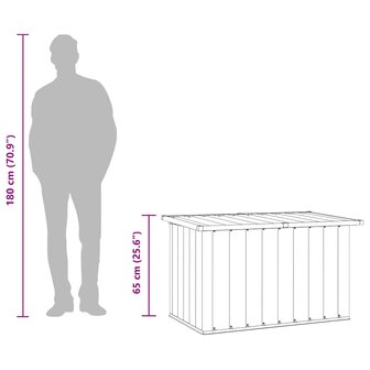Tuinbox 109x67x65 cm grijs