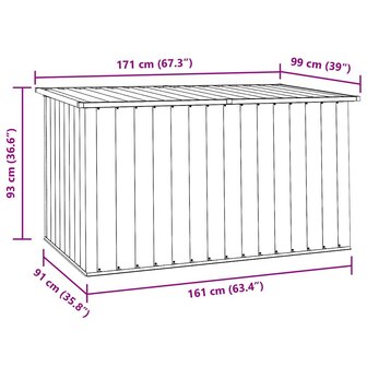 Tuinbox 171x99x93 cm bruin