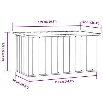 Tuinbox 129x67x65 cm grijs