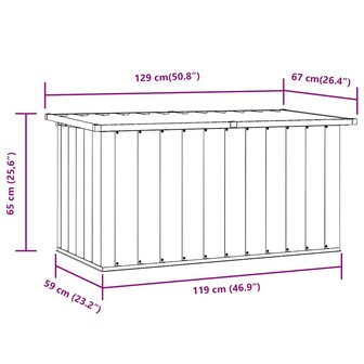 Tuinbox 129x67x65 cm antraciet