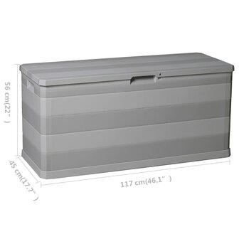 Tuinbox 117x45x56 cm grijs