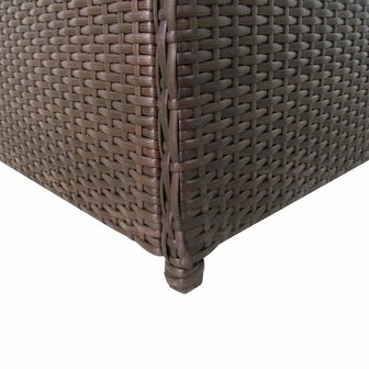 Tuinbox 120x50x60 cm poly rattan bruin