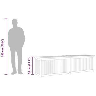 Tuinbox 200x50x55 cm massief teakhout
