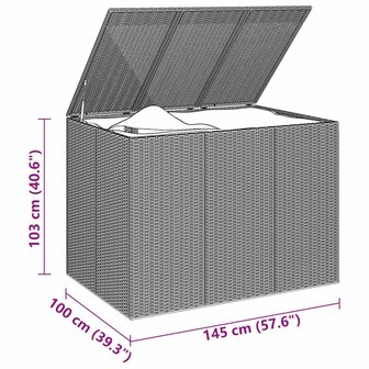 Tuinbox 145x100x103 cm polyetheen rattan zwart